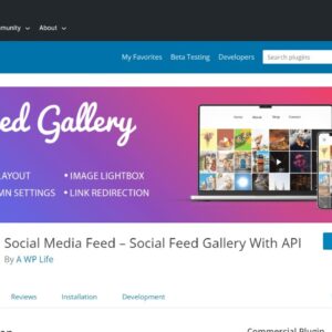 Social Media Feed – Social Feed Gallery With API plugin page wordpress.org