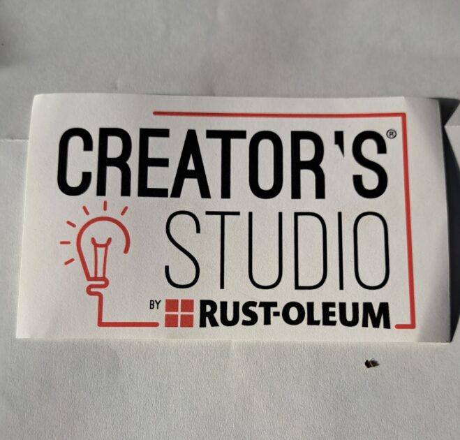 Creator's studio rustoleum sticker.