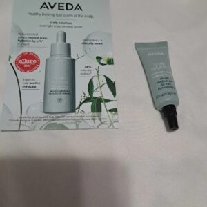 Aveda Scalp Soutions serum sample tube. with note card.
