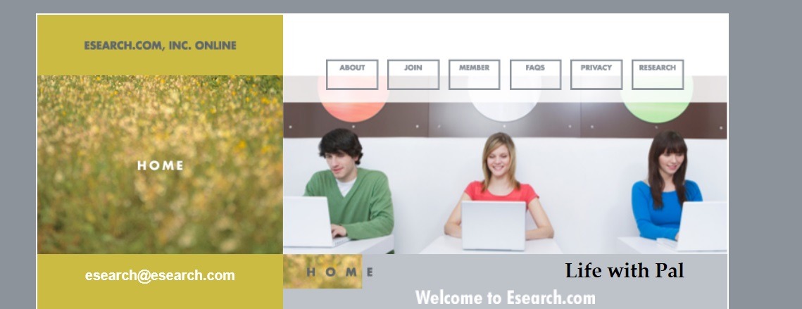 esearch home page screenshot.