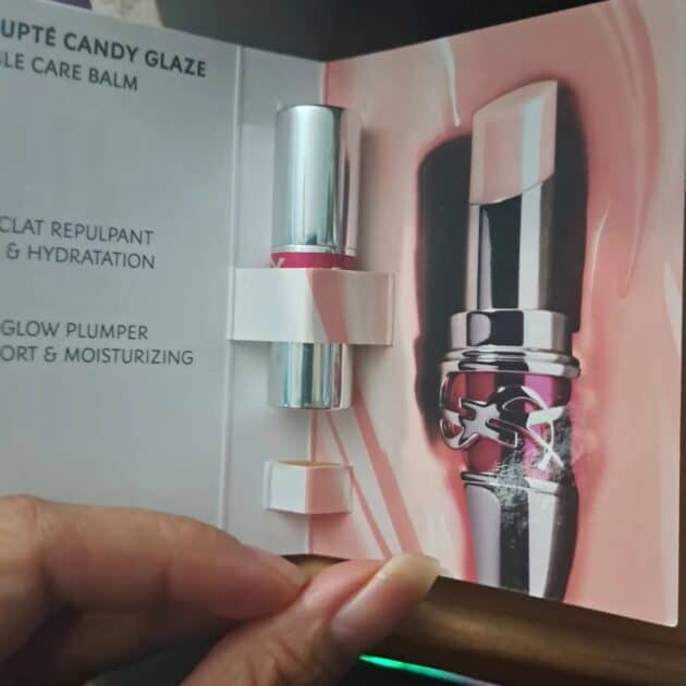 YSL candy glaze sample in pamplet