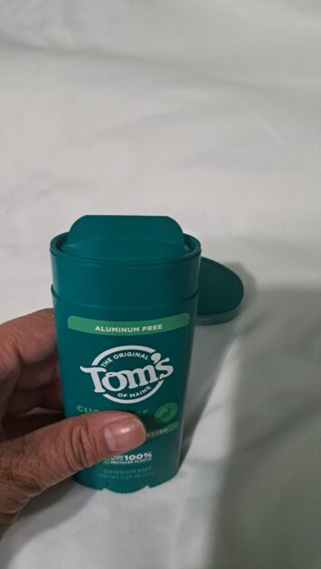 Tom's of Main Cucmber alo deodorant stick. Includes a plastic protector.