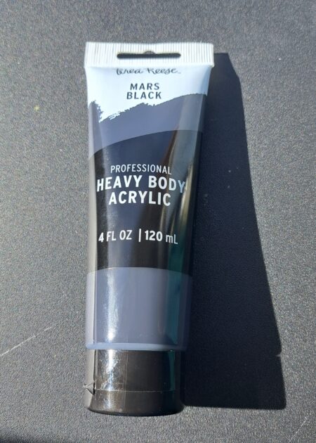 Brea Reese heavy body acrylic tube of paint in Mars Black.