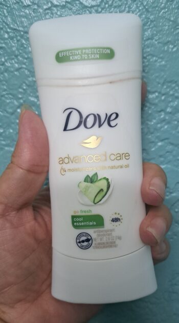 Dove advanced care container scent cool essentials.