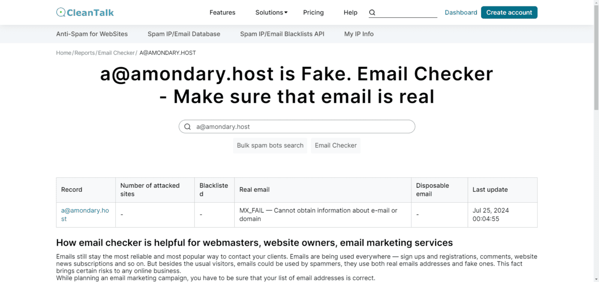 fake email address