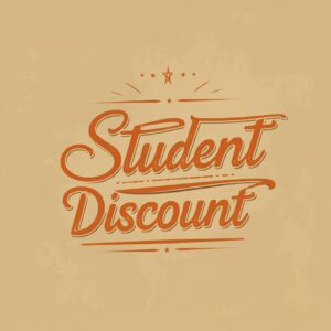 student discount banner created with ImageFX AI.