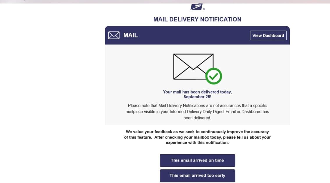 informed delivery email delvery