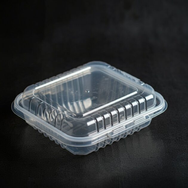 plastic ontainer, clam shell container, AI image