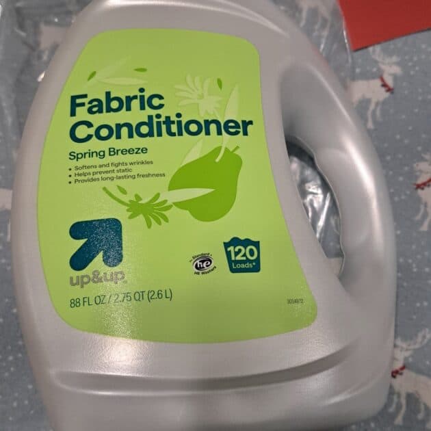 up &up fabric conditioner bottle.