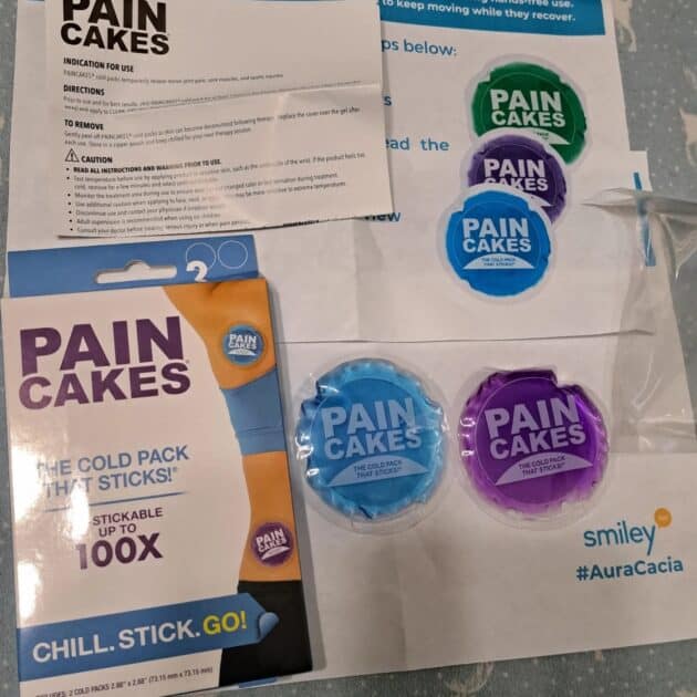 paincakes cold packs. two packs, info and box.