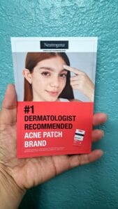 Neutrogena Pimple Patches info sheet front side.