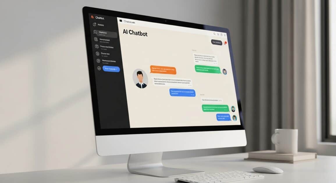 AI chat bot on a computer screen. Image created suing Whisk AI by Google.