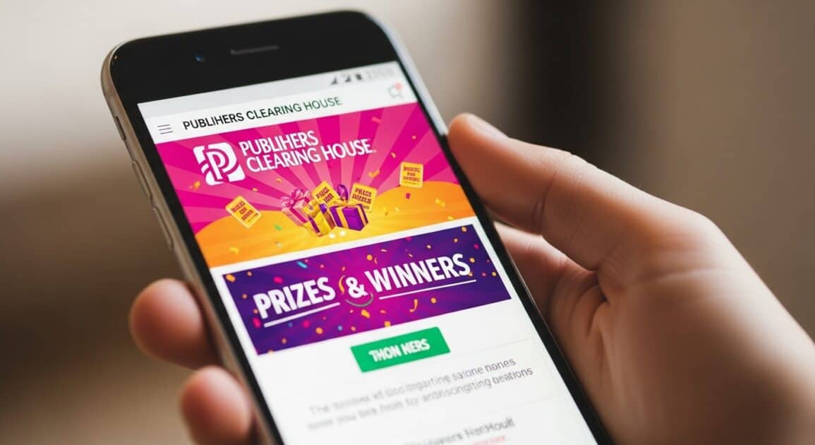 Publishers Clearing House scam banner. Image created using Whisk AI by Google.
