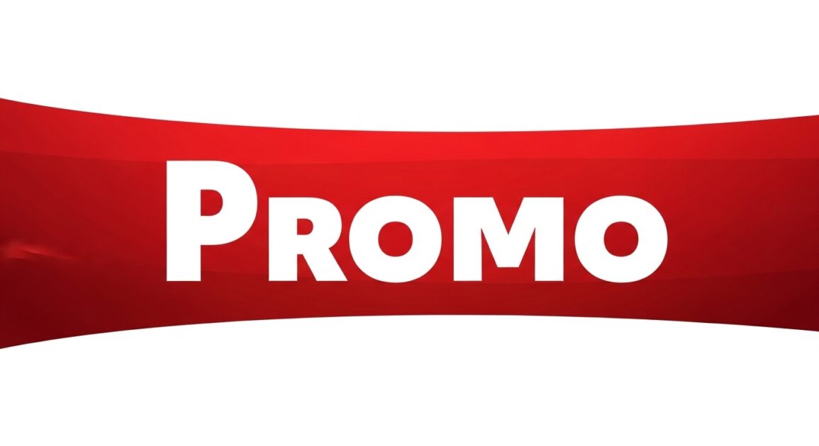 Promo banner 3. Red background on white with white Promo text. Image created using Whisk AI by Google.